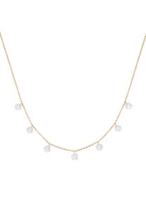 Collier Luigi Merano "Collier mit Zirkonia Steinen, Gold 375", gold, Halsketten, Damen, Gelbgold 375, Collier