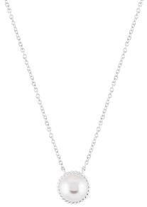 Kette mit Anh&auml;nger UNIKE JEWELLERY "PEARLS TWIST, UK.CL.1204.0195", silber (silberfarben, kristallwei&szlig;), Halsketten, Damen, Perlen Silber 925 (Sterlingsilber), L: 47, Perlen, Silber 925 (Sterlingsilber), Kette mit Anh&auml;nger, mit Zirkonia (synth.) - mit Perle (synth.)