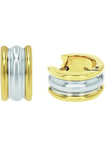 Paar Creolen Amor "2039984", gelb (gelbgoldfarben, edelstahlfarben), Ohrringe, Damen, 14mm, Edelstahl, Paar Creolen