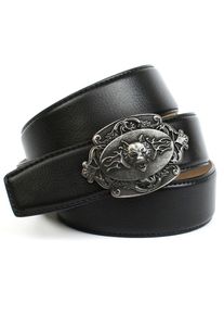 Lederg&uuml;rtel Anthoni Crown, Damen, Gr. 75, schwarz, Leder, unifarben, G&uuml;rtel Lederg&uuml;rtel, in schwarz mit "Wolf" Schlie&szlig;e