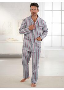 King&acute;S Club Schlafanzug KINGS CLUB, Herren, Gr. 44/46, rot (grau, rot, gestreift), 100% Baumwolle, Homewear-Sets Schlafanzug