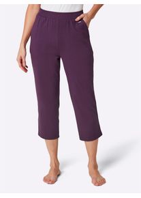 7/8-Hose feel good, Damen, Gr. 44/46, Normalgr&ouml;&szlig;en, lila (traube), 95% Baumwolle, 5% Elasthan, unifarben, Hosen 7/8-Hose