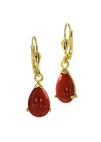 Paar Ohrh&auml;nger OSTSEE-SCHMUCK "- Meret - Gold 585/000 - Koralle" Gr. 21, gold (gold 585, goldfarben, gelb), Ohrringe, Damen, Gelbgold 585, Paar Ohrh&auml;nger