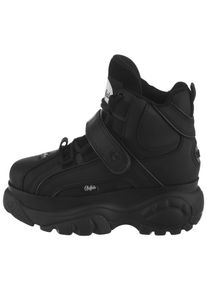 Schn&uuml;rboots Buffalo, Damen, Gr. 37, schwarz, Kalbsleder, unifarben, Schuhe Schn&uuml;rboots, High-Top Sneaker, Chunky Boots, Plateauboots mit kr&auml;ftiger Laufsohle