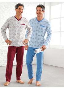 King&acute;S Club Schlafanzug KINGS CLUB, Herren, Gr. 44/46, bunt (blau, bordeaux), 100% Baumwolle, Homewear-Sets Schlafanzug