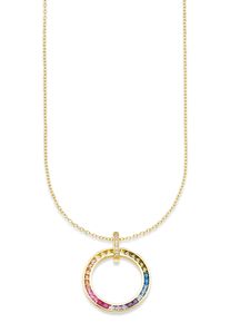 Kette mit Anh&auml;nger Bruno Banani "Schmuck Geschenk Silber 925 Halsschmuck Halskette Regenbog Gold", gold (gelbgoldfarben, mehrfarbig), Halsketten, Damen, Silber 925 (Sterlingsilber), L: 48, Kette mit Anh&auml;nger, mit Zirkonia (synth.)