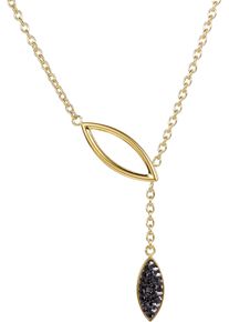 Y-Kette Firetti "Schmuck Geschenk Edelstahl Halsschmuck Halskette Oval Drop", schwarz (gelbgoldfarben,schwarz), Halsketten, Damen, Edelstahl, L: 55 B: 2mm, Y-Kette, mit Zirkonia (synth.), B:2mm