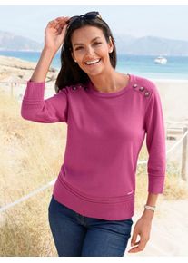 3/4 Arm-Pullover Casual Looks "Langarm-Pullover", Damen, Gr. 36, erika, 100% Baumwolle, unifarben, Pullover 3/4 Arm-Pullover