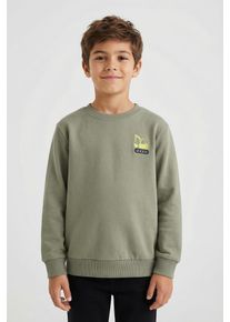 Sweatshirt name it "NMMVALLEN LS NREG SWEAT BRU", Jungen, Gr. 116, shadow print:excavator, angeraute Sweatware, Obermaterial: 60% Baumwolle, 40% Polyester, bedruckt, unifarben, normal normal, Rundhals, Rippb&uuml;ndchen, Sweatshirts Sweatshirt