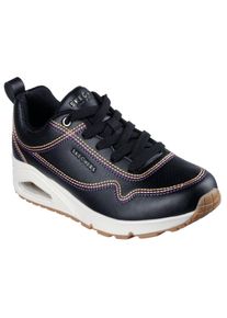 Sneaker Skechers "UNO-LUXURIOUS STITCHES", Damen, Gr. 39, schwarz, Lederimitat, Schuhe Sneaker, Keilsneaker, Plateausneaker mit Skech-Air Funktion