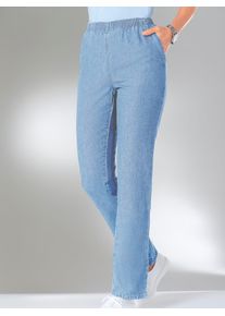 Schlupfjeans Classic Basics, Damen, Gr. 46, Normalgr&ouml;&szlig;en, blau (blau, bleached), 100% Baumwolle, unifarben, lang, Jeans Schlupfjeans