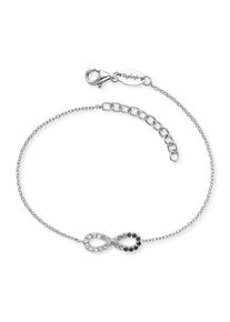 Armband Engelsrufer "Yin Yang Infinity Ocean Shade", silber (silberfarben, kristallwei&szlig;, dunkelgrau, schwarz, kristallwei&szlig;, dunkelgrau, schwarz), Armb&auml;nder, Damen, 20cm, Silber 925 (Sterlingsilber), Armband, Made in Germany - mit Zirkonia (synth.)