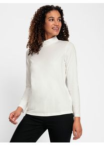 Rollkragenshirt Casual Looks "Rollkragen-Shirt", Damen, Gr. 54, beige (ecru), 95% Baumwolle, 5% Elasthan, unifarben, Shirts Rollkragenshirt