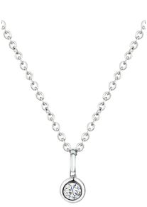Kette mit Anh&auml;nger Firetti "Schmuck Geschenk Silber 925 Halsschmuck Halskette Ankerkette Solit&auml;r", silber (silberfarben, kristallwei&szlig;), Halsketten, Damen, Silber 925 (Sterlingsilber), L: 50 B: 1mm, Kette mit Anh&auml;nger, mit Zirkonia (synth.), B:1mm