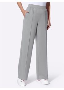 Sweathose Heine, Damen, Gr. 46, Normalgr&ouml;&szlig;en, steingrau, 55% Viskose, 40% Polyester, 5% Elasthan, unifarben, Hosen Sweathose