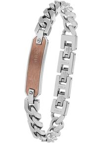 JOOP! Armband JOOP "2038040", braun (edelstahlfarben, braun), Armb&auml;nder, Herren, 21,5cm, Edelstahl, Armband