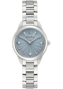 Quarzuhr Bulova, silber (silberfarben, grau), Armbanduhren, Damen, Quarzuhr, Armbanduhr, Damenuhr, Edelstahlarmband, analog
