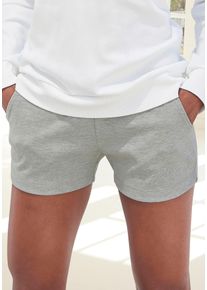 Relaxshorts BENCH. LOUNGEWEAR, Damen, Gr. 44/46, N-Gr, grau (hellgrau, melange), Interlock, Graumeliert (Obermaterial): 90% Baumwolle, 10% Polyester, meliert, Basic, Basic kurz, Hosen Relaxshorts, mit kleiner gl&auml;nzenden Logostickerei, Loungeanzug