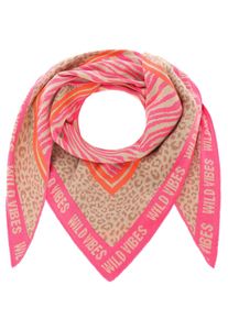 Dreieckstuch Zwillingsherz, Damen, rosa, Baumwollmischung, gemustert, mehrfarbig, Modet&uuml;cher Dreieckstuch, mit geometrischem Muster