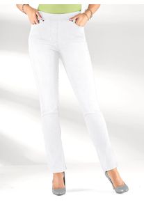 Schlupfjeans Inspirationen, Damen, Gr. 46, Normalgr&ouml;&szlig;en, wei&szlig;, 76% Baumwolle, 22% Polyester, 2% Elasthan, unifarben, lang, Jeans Schlupfjeans
