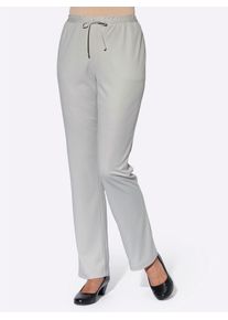 Jerseyhose Classic Basics, Damen, Gr. 46, Normalgr&ouml;&szlig;en, grau (hellgrau), 100% Polyester, unifarben, lang, Hosen Jerseyhose