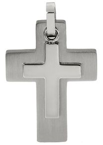 Kettenanh&auml;nger Firetti "Schmuck Geschenk Halsschmuck Anh&auml;nger f&uuml;r Halskette Kreuz", silber (edelstahlfarben), Schmuckanh&auml;nger, Damen, Edelstahl, 6,9 g, Kettenanh&auml;nger, Made in Germany