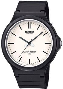 Quarzuhr, schwarz (schwarz, cremefarben), CASIO TIMELESS COLLECTION, Armbanduhren, Herren, Quarzuhr, Armbanduhr, Herrenuhr, analog, Resinarmband, Acrylglas