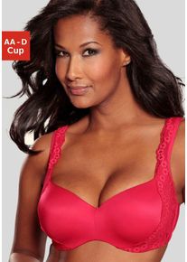 Schalen-BH Nuance "Optimizer", Damen, Gr. 80, Cup C, rot (himbeer), Spitze, Obermaterial: 83% Polyamid (TACTEL), 17% Elasthan (LYCRA), BHs Schalen-BH, mit B&uuml;gel und zarter Jacquardspitze, Dessous