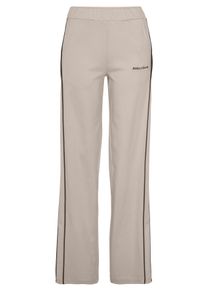 Loungehose Lascana, Damen, Gr. 44/46, N-Gr, beige (sand), Sweatware, Obermaterial: 100% Baumwolle, bestickt, unifarben, bequem lang, Hosen Loungehose, Loungeanzug