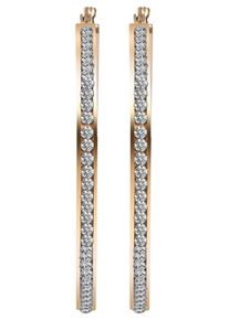 Adelia&acute;s Paar Creolen ADELIA&acute;S "Damen Ohrringe &iquest; Creole aus Edelstahl mit Strass Steinchen", gold, Ohrringe, Damen, Edelstahl, Paar Creolen