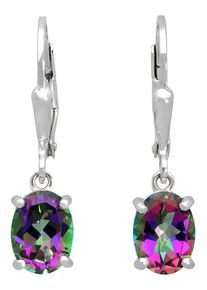 Paar Ohrh&auml;nger Firetti "Schmuck Geschenk Silber 925 Ohrschmuck Patenbrisur Edelstein Topas", bunt (silberfarben, gr&uuml;n, lila, gr&uuml;n, lila), Ohrringe, Damen, Silber 925 (Sterlingsilber), Paar Ohrh&auml;nger, mit Topas