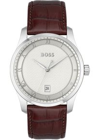 Quarzuhr BOSS "PRINCIPLE", braun, Armbanduhren, Herren, Quarzuhr, Herrenuhr, Armbanduhr, Datum, Lederarmband