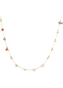 Kette ohne Anh&auml;nger Firetti "Schmuck Geschenk Edelstahl Halsschmuck Halskette Edelstein", bunt (gelbgoldfarben,flieder, lavendel, kristallwei&szlig;, gr&uuml;n), Halsketten, Damen, Edelstahl, L: 45, Kette ohne Anh&auml;nger, mit Naturstein