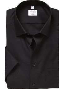 Kurzarmhemd MARVELIS, Herren, Gr. 48, N-Gr, schwarz, Web, Obermaterial: 100% Baumwolle, Hemden Kurzarmhemd, modern fit, Busnesshemd, New Kentkragen, b&uuml;gelfrei