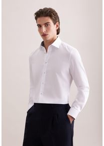 Businesshemd Seidensticker "Schwarze Rose", Herren, Gr. M (40), normale &Auml;rmell&auml;ngen, wei&szlig;, 100% Baumwolle, unifarben, slim fit, 2-Knopf-Manschette, Hemden Businesshemd, Slim 1/1 Kentkragen Uni