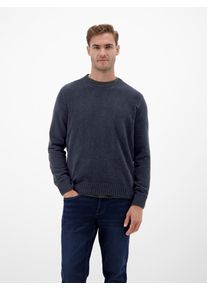Rundhalspullover Lerros, Herren, Gr. L, classic navy, Strick, Obermaterial: 82% Baumwolle, 18% Polyester, unifarben, normal h&uuml;ftbedeckend, Rundhals, Flachstrickb&uuml;ndchen, Pullover Rundhalspullover, langarm und mit breiten Strickb&uuml;ndchen