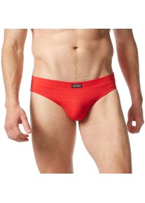 Slip Bruno Banani "CHECK LINE 2.0 SPORTSLIP", Herren, Gr. 7 (XL), rot (rot marine), Obermaterial: 90% Polyamid, 7% Elasthan, 3% sonstige Fasern, bequem, Unterhosen Slip