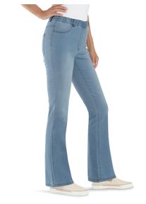 Bootcut-Jeans Classic Basics, Damen, Gr. 46, Normalgr&ouml;&szlig;en, blau (blau, bleached), 81% Baumwolle, 17% Polyester, 2% Elasthan, unifarben, lang, Jeans Bootcut-Jeans