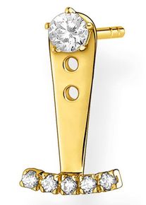 Single-Ohrstecker Thomas Sabo "wei&szlig;e Steine gold, wei&szlig;e Steine silber", gold (gelbgoldfarben, wei&szlig;, kristallwei&szlig;), Ohrringe, Damen, Silber 925 (recycelt), Single-Ohrstecker, mit Zirkonia (synth.) - Einh&auml;nger abnehmbar