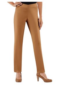 Dehnbund-Hose Stehmann, Damen, Gr. 46, Normalgr&ouml;&szlig;en, braun (cognac), 72% Viskose, 25% Polyamid, 3% Elasthan, unifarben, lang, Hosen Dehnbund-Hose