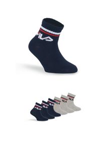 Kurzsocken Fila "JUNIOR UNISEX QUARTER PLAIN SOCKS", M&auml;dchen, Gr. 31-34, blau (navy grau), Baumwollmischung, unifarben, normal, Socken Kurzsocken, mit eingestricktem Logo im B&uuml;ndchen, Kindersocken