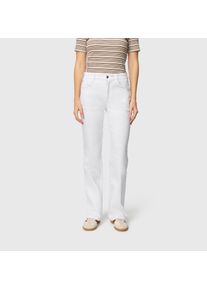 Bootcut-Jeans MAC "LAURA", Damen, Gr. 46, L&auml;nge 30, wei&szlig;, Denim/Jeans, Obermaterial: 88% Baumwolle, 8% Elastomultiester, 4% Elasthan, lang, Jeans Bootcut-Jeans