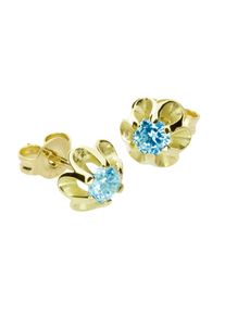 Paar Ohrstecker OSTSEE-SCHMUCK "- Pia 4 mm - Gold 333/000 - Blautopas" Gr. 8, gold (gold 333, goldfarben, gelb), Ohrringe, Damen, Gelbgold 333, Paar Ohrstecker