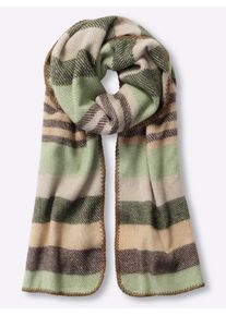 Modeschal Heine, Damen, gr&uuml;n, Viskose, gemustert, Modet&uuml;cher Modeschal