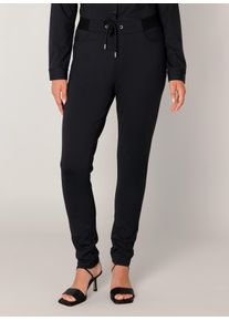 Stoffhose Base Level "Tiana", Damen, Gr. 46, L&auml;nge 32, schwarz, Web, Obermaterial: 75% Polyamid, 25% Elasthan, unifarben, lang, Hosen Stoffhose, Sommerhose aus reiner Viskose