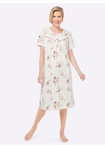 w&auml;schepur Nachthemd W&Auml;SCHEPUR "Nachthemd", Damen, Gr. 44/46, Normalgr&ouml;&szlig;en, beige (champagner, bedruckt), 100% Baumwolle, gebl&uuml;mt, gemustert, Kleider Nachthemd