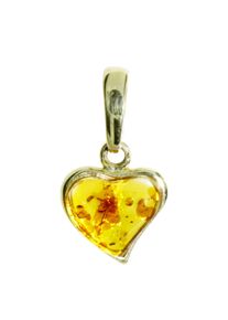 Kettenanh&auml;nger OSTSEE-SCHMUCK "- Herz - Gold 333/000 - Bernstein" Gr. 23, gold (gold 333, goldfarben, gelb), Schmuckanh&auml;nger, Damen, Gelbgold 333, Kettenanh&auml;nger