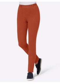 Stretch-Hose Classic Basics, Damen, Gr. 56, Normalgr&ouml;&szlig;en, rot (rostrot, meliert), 49% Baumwolle, 46% Polyester, 5% Elasthan, unifarben, lang, Hosen Stretch-Hose