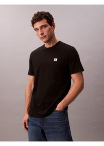 T-Shirt Calvin Klein Jeans "SS BADGE 30S JERSEY CLASSIC TEE", Damen, Gr. XL, schwarz, Single Jersey, Obermaterial: 100% Baumwolle, unifarben, klassisch normal, Rundhals, eingesetzt abgesteppte Kante, Shirts T-Shirt, Mit Rundhalsausschnitt
