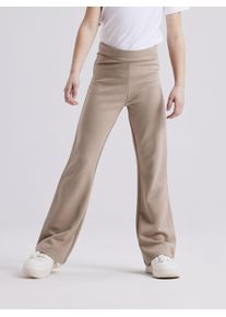 Jerseyhose name it "NKFFRIKKALI f&uuml;r M&auml;dchen mit ausgestelltem Bein und Viskose", M&auml;dchen, Gr. 164, N-Gr, mocha meringue, Jersey, Obermaterial: 67% Viskose, 28% Polyester, 5% Elasthan, unifarben, ausgestellt lang, Hosen Jerseyhose, unifarben, casual, ausgestellt, Viskosemix, ohne Kragen